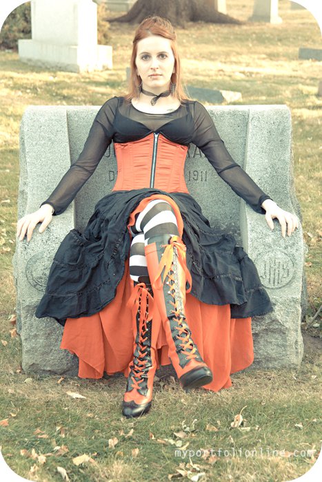 Female model photo shoot of Laura Graves in Fairmount Mortuary