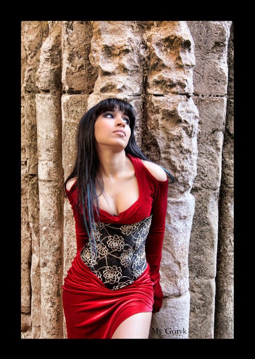 Female model photo shoot of Sarah mitziva in monasterio Guadalajara
