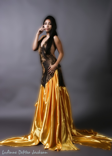 Female model photo shoot of Miss Garnet, clothing designed by Rudylee Jr