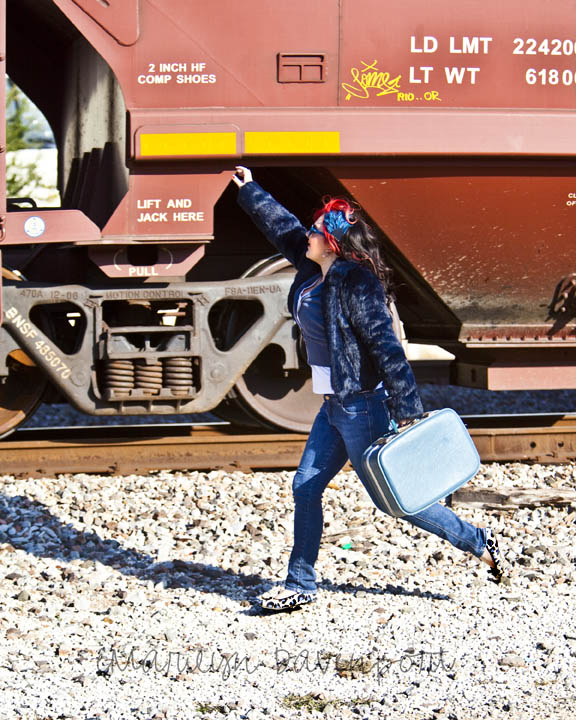 Female model photo shoot of Marilyn Davenport in Train Tracks - Houston, TX