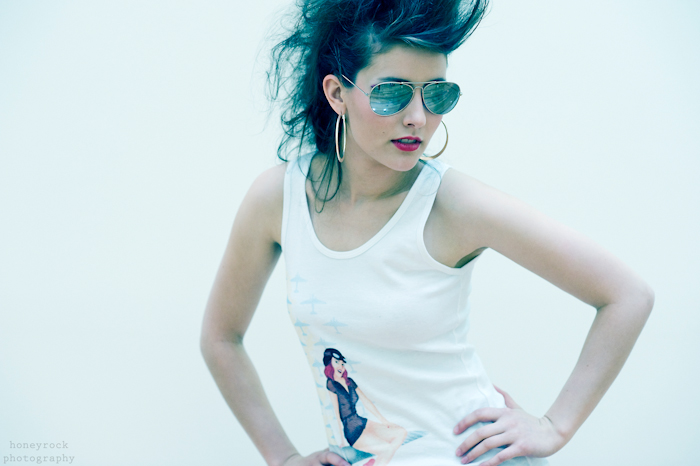 Female model photo shoot of Hannah Mikaela by Honeyrock Photography, hair styled by fliQ