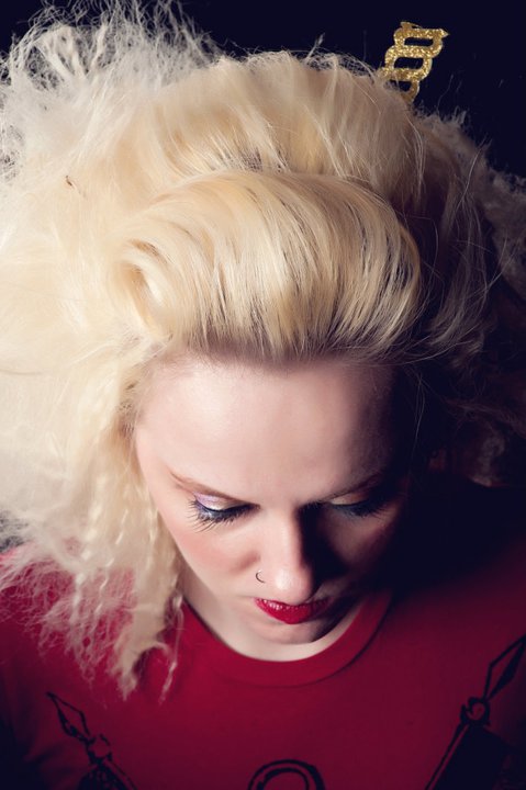 Female model photo shoot of Tragic Melpomene by IKONIX Studio in Bombshell Betty's Des Moines, IA, hair styled by Dawn @ Bombshell Bettys