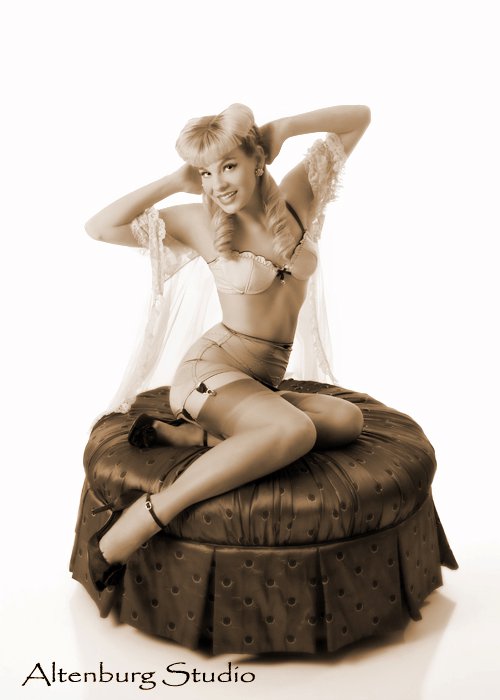 Female model photo shoot of Kiti Kobain  in Altenburg Studios, hair styled by Amelia C and Co