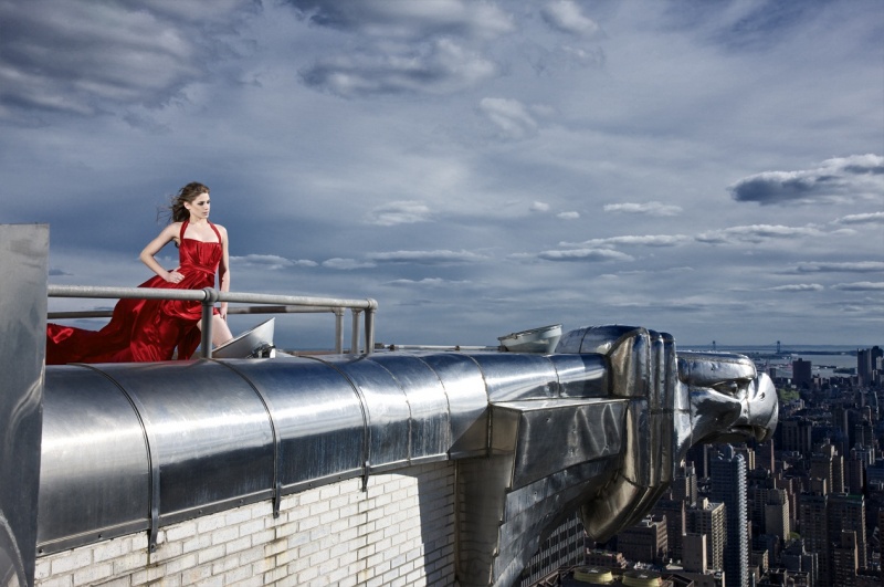 Female model photo shoot of Heather H Morgan in Chrysler Building in NYC