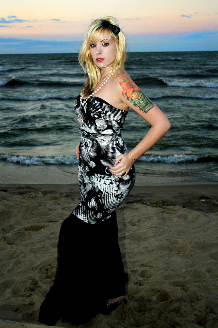 Female model photo shoot of Hurricane Blonde in Lake Erie