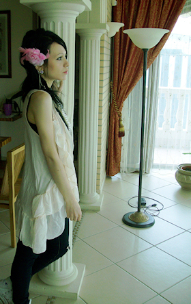 Female model photo shoot of ebirish in home