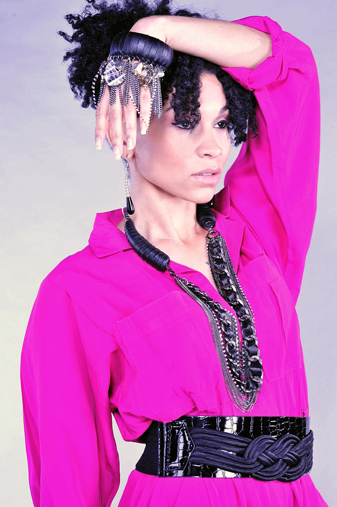 Female model photo shoot of Lunaversoul Jewelry in Blue Studio