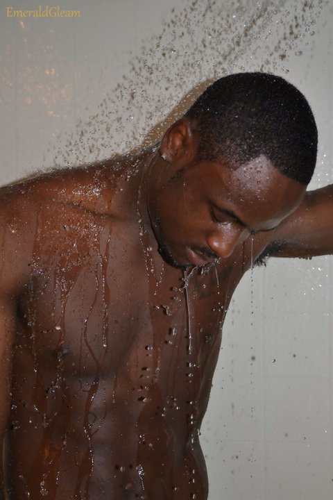 Male model photo shoot of DeSean Goree in Shower