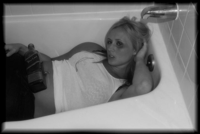 Female model photo shoot of KieraAnn in My Bathtub