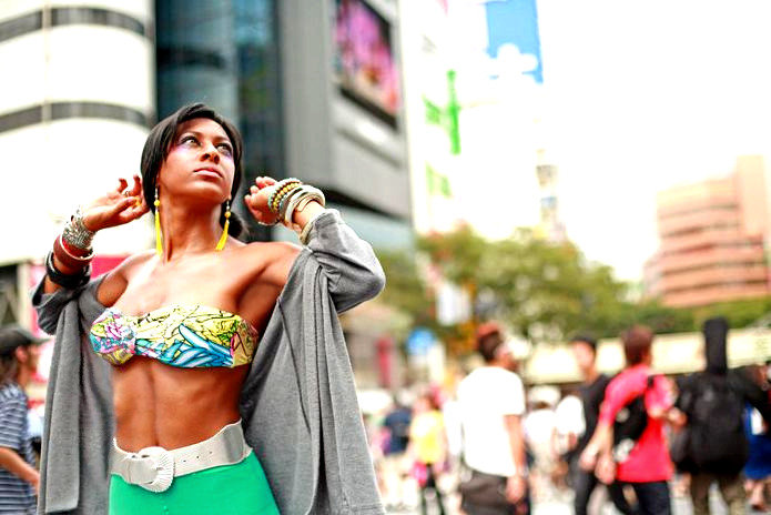 Female model photo shoot of Makini Cruickshank by paulstevensphotography in Shibuya, Japan