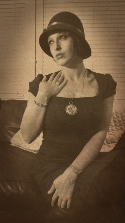 Female model photo shoot of ErinMcD by Bathory Photography in Editing by me. Vintage jewelry courtesy of my grandmother.