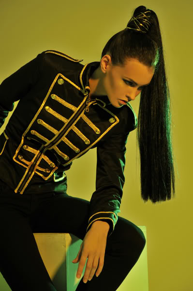 Female model photo shoot of MissGloria by Phrenia Photo in coat: Angela Munkacsi, hair by model