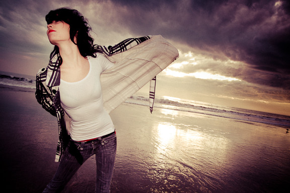 Female model photo shoot of Hollywood_Heather in Santa Monica Beach