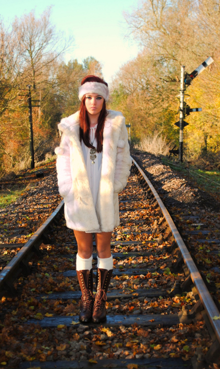 Female model photo shoot of ShannonParnell in Train-track