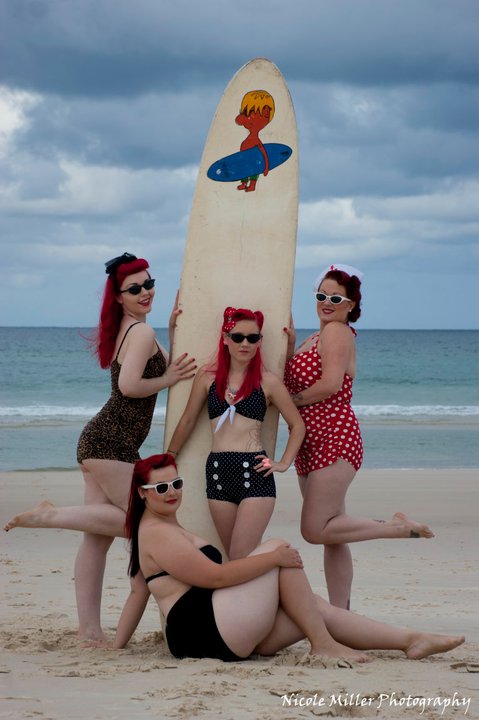 Female model photo shoot of Sundae Belle, Xymantha Cole, Rena R and Kat Creasey- MLR by nmphotographics