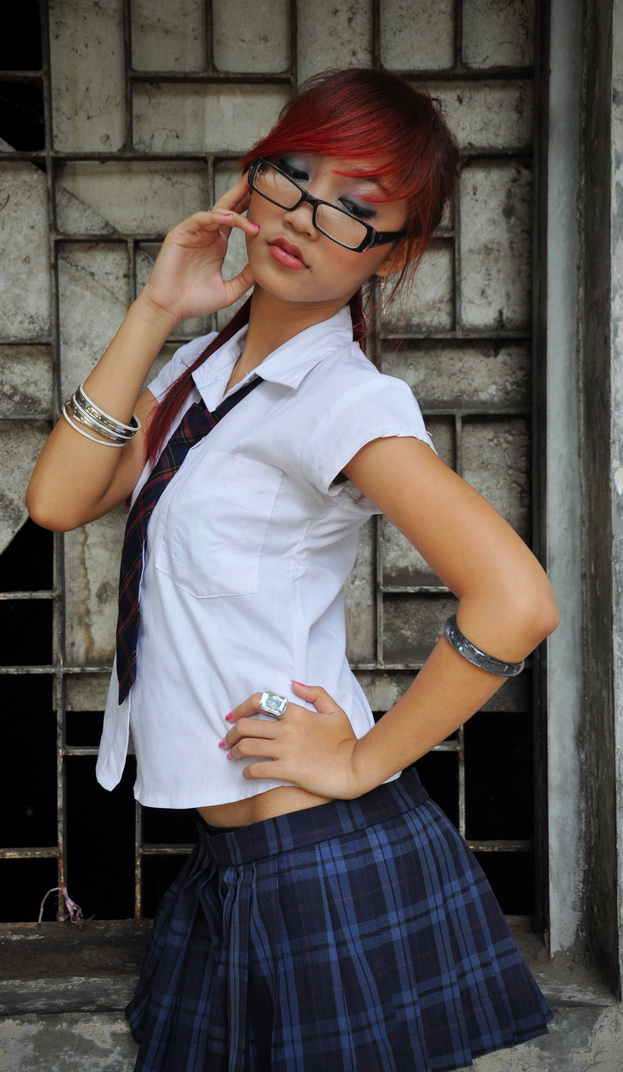 Female model photo shoot of Cindy Devina in Old Buildings