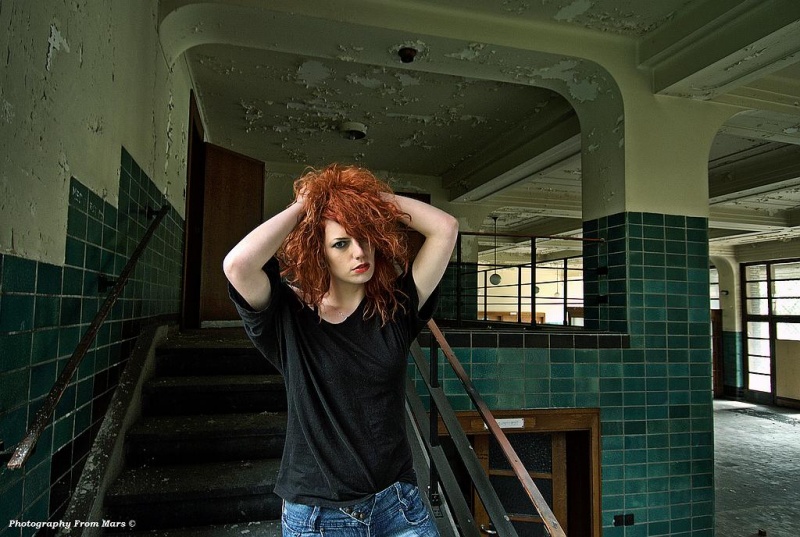 Male and Female model photo shoot of Photography from Mars and Mary-Elle in Abandoned University, Belgium