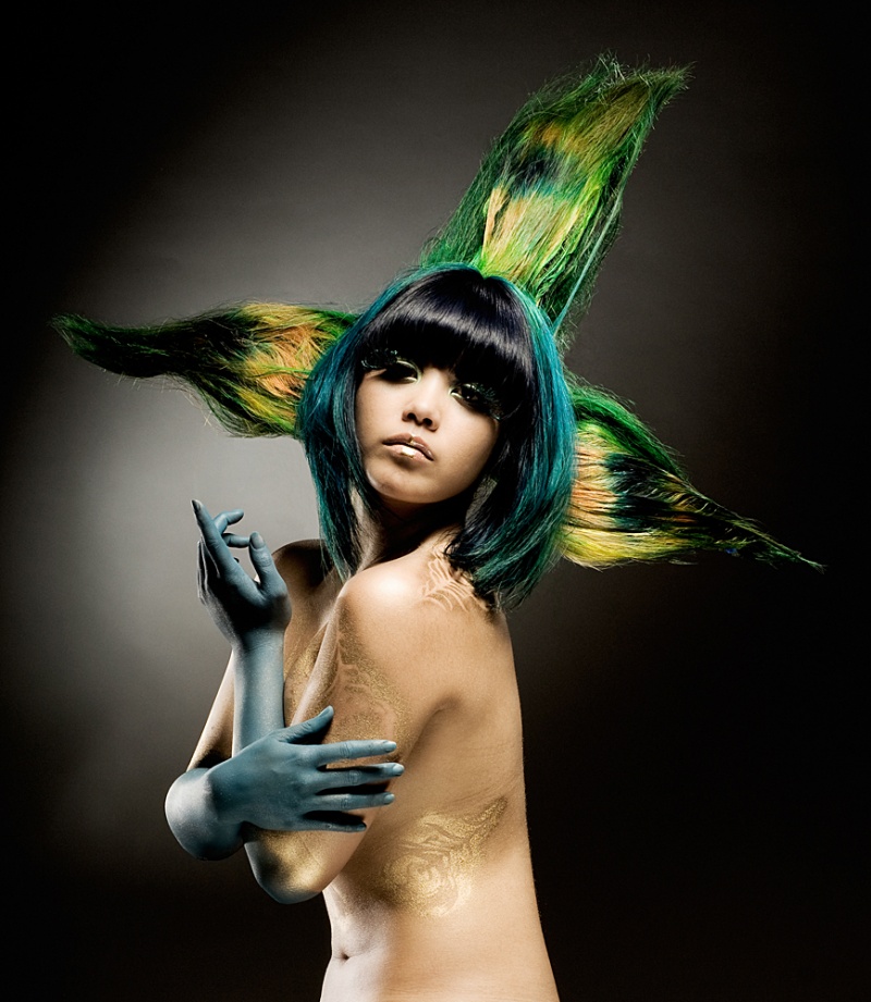 Female model photo shoot of Nikki Rialp by Shimon Karmel, hair styled by Eriko_vmx