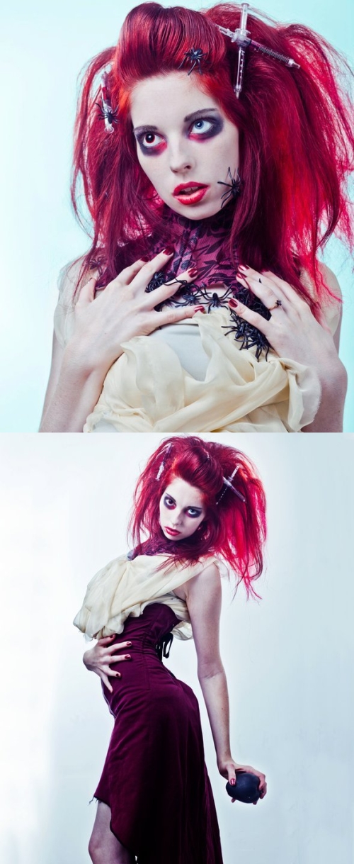 Female model photo shoot of Ophelia Darkly by AV Studio in Chicago, IL, clothing designed by Ice Cream Assassin