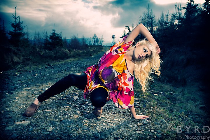 Female model photo shoot of Lauren Byrne in Dublin mountains.