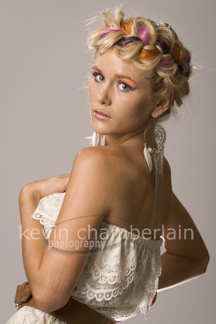 Female model photo shoot of Chantelle Beeching HMUA, hair styled by Chantelle Beeching HMUA, makeup by Brooke Munro