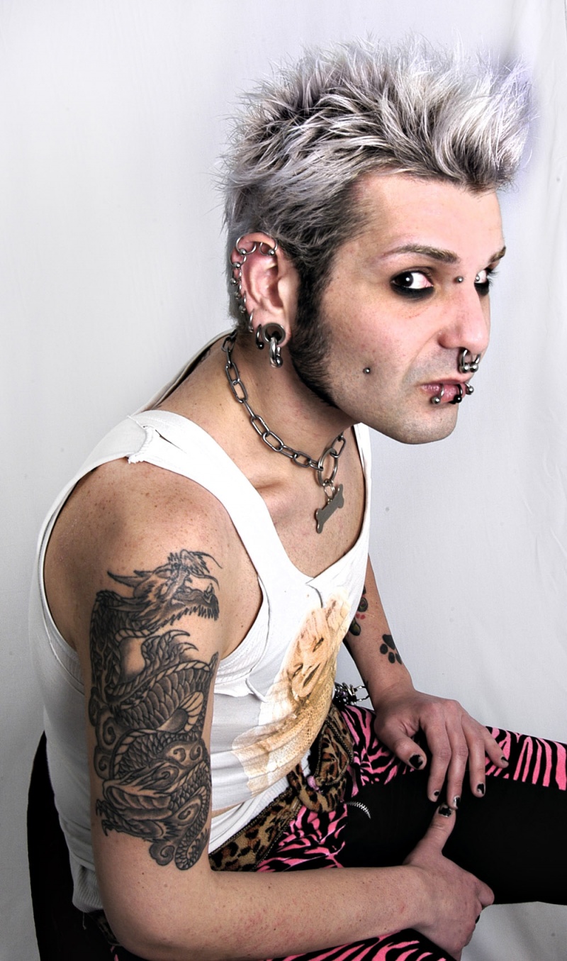 Male model photo shoot of RottenRageUK by FSLUK in Flashing Skin Photographic Studio, London, UK
