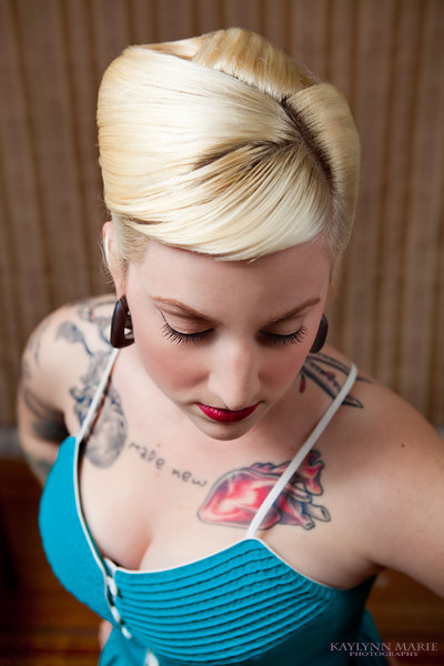 Female model photo shoot of Vicki B Hairstyles by KaylynnMariePhotography