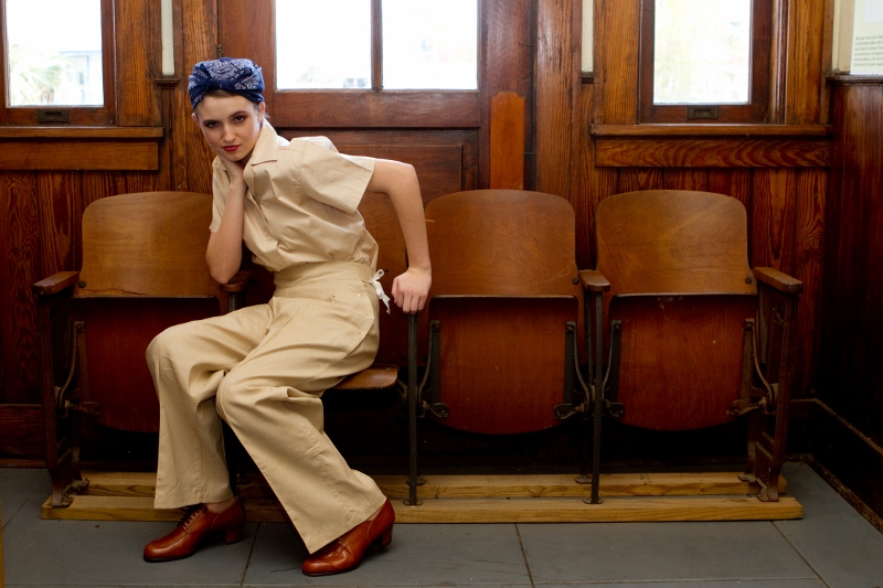 Female model photo shoot of Desiree Gladeaux, wardrobe styled by Vintage Vixen Clothing
