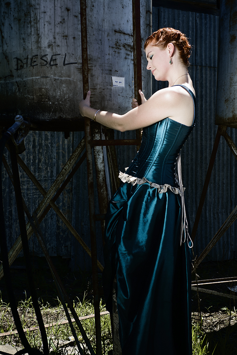 Female model photo shoot of Dragon Enterprises in Vineyard, VIC, clothing designed by Lyris Design
