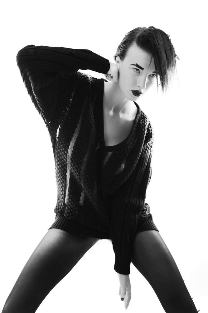 Female model photo shoot of Knit5D by Dorota mulczynska in London