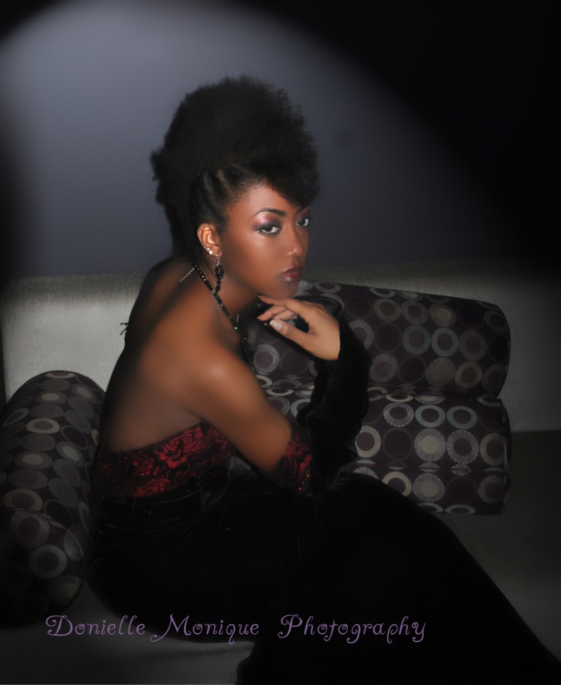 Female model photo shoot of Keana Shatteen Makeup  by Donielle Monique Photog, hair styled by Hair by Golden