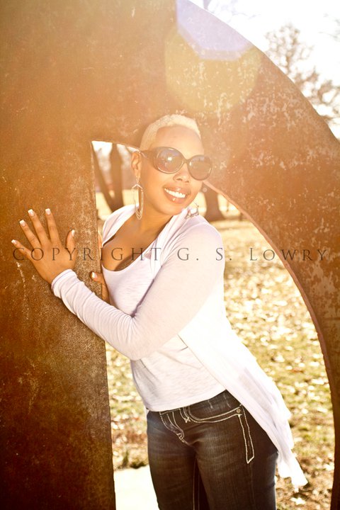 Female model photo shoot of Beautiful Ebony by Shawn Lowry Photography in laumeier sculpture park