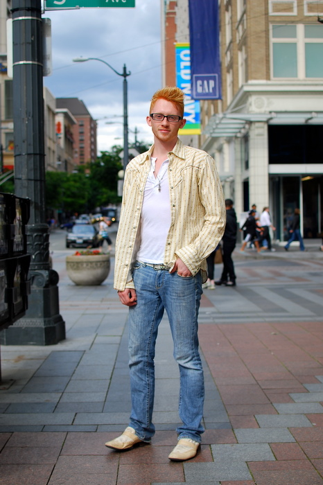 Male model photo shoot of Jordan Hinrik in Downtown Seattle