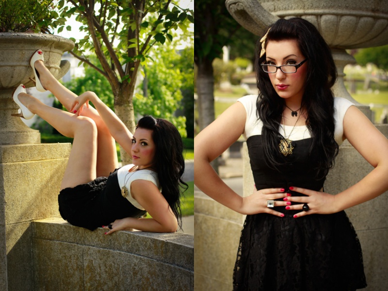 Female model photo shoot of Quitter and Volatilex in Piedmont Cemetary