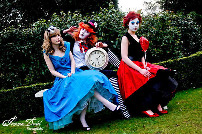 Female model photo shoot of SJLush, Aly Lanchester and Cherry LaRoux by Jemma Dodd Photography in Castle Bromwich Gardens, hair styled by James_Powell, wardrobe styled by Marianne Campbell