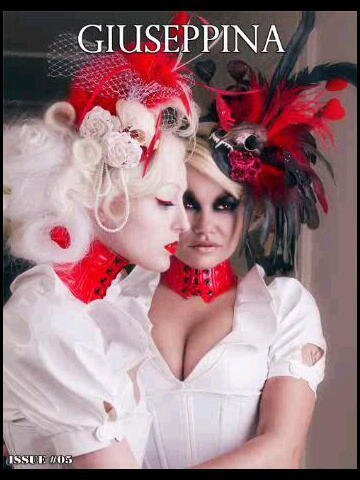 Female model photo shoot of Kat Livingston and Laura New by Kidtee Hello, hair styled by Melissa Mc Manus, clothing designed by Artifice Clothing and DeathGlam