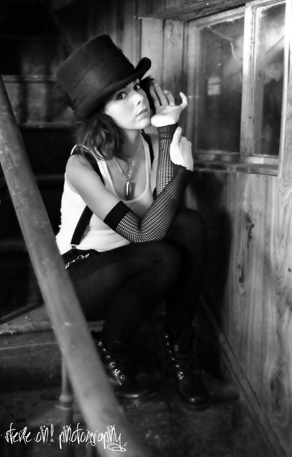 Female model photo shoot of MissKrissy by stevie oetjengerdes in the basement
