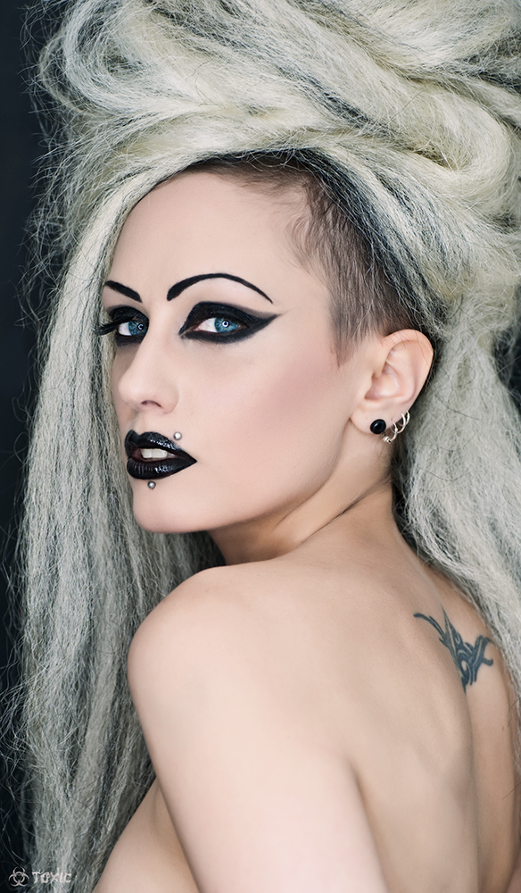 Male and Female model photo shoot of Toxic Imaging and AndromedaX in Nottingham, makeup by Diane Dakin MUA