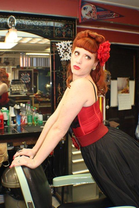 Female model photo shoot of Live 4 Today Production in American Barber Concord NH