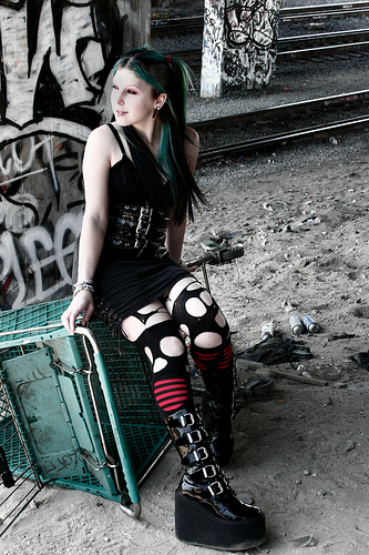 Female model photo shoot of Sage Sin by Delicate Decay Photo in Downtown L.A.