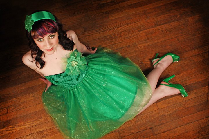 Female model photo shoot of Skimpily Clawd  in buy here: http://www.etsy.com/listing/69313473/chloe-st-patricks-day-tutu-party-dress?ref=v1_other_1