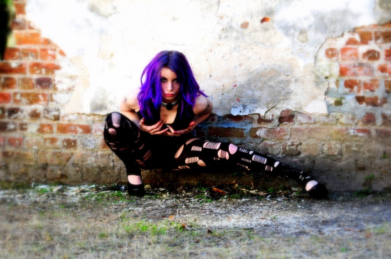 Female model photo shoot of bloodixtears by Gaze at Photography in At Old Sheldon Church Ruins.
