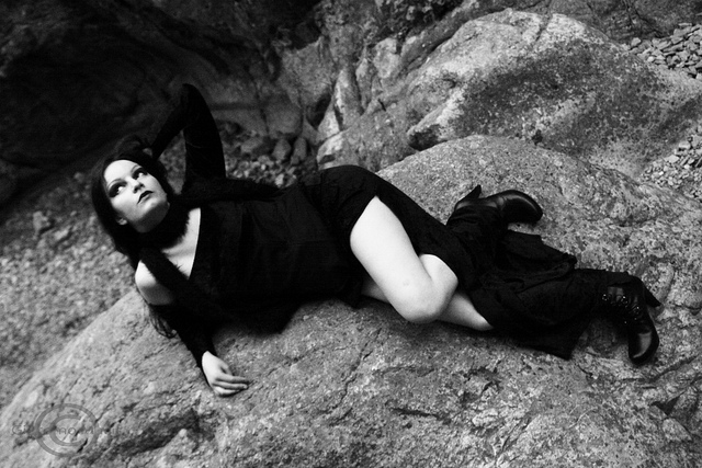 Female model photo shoot of Scarlett Haroni by Giacomo Macis, clothing designed by TramaNera CreatioN