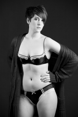 Female model photo shoot of Sarah E Bartlett in studio in Kentish town london