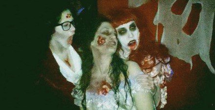 Female model photo shoot of GypsySayer in Sweetheart Massacre Zombie Prom 2011 - Que Sera in Long Beach, CA