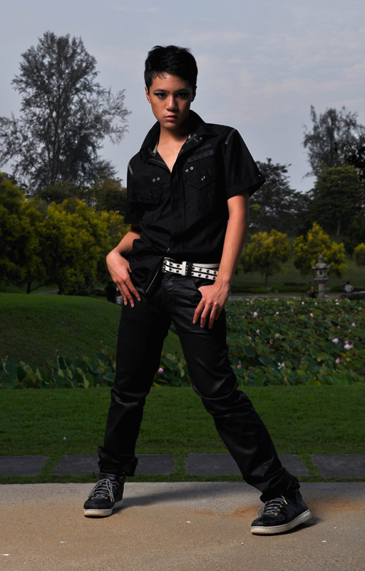 Male model photo shoot of Mel Valenzuela in Japanese Gardens, Singapore, makeup by Alicja Romanowska