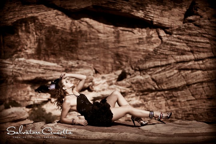 Female model photo shoot of Hair Witch and Shelise Hufstetler in Red Rock/ Calico Basin NV, hair styled by Hair Witch