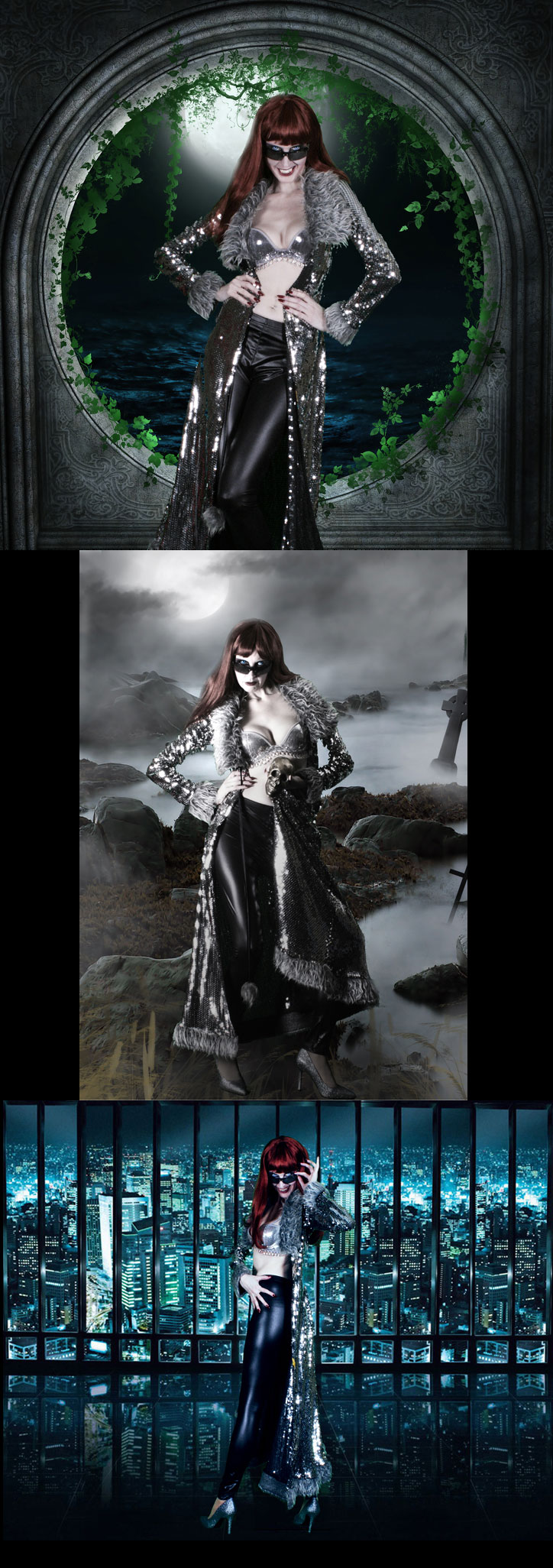 Female model photo shoot of Lady Rosetta Fire in studio / green screen