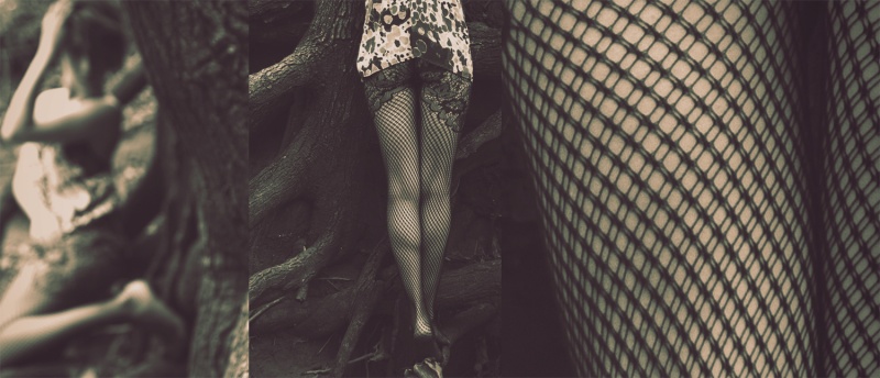 Female model photo shoot of just andrea by gavinbraman in in a tree