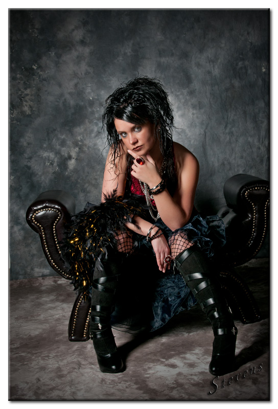 Female model photo shoot of Paula Ray  by DickStevensPhotography in Studio